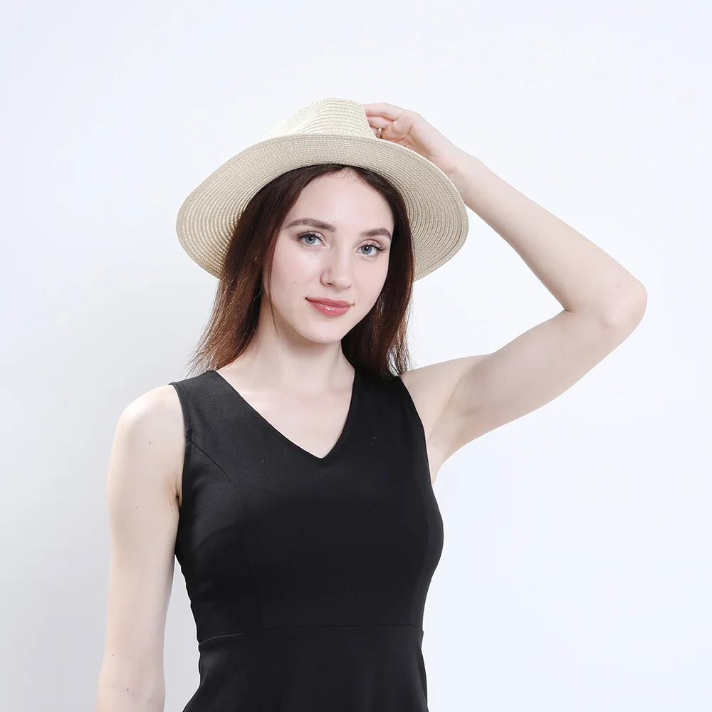 Ladies jazz straw hat outdoor sun hat straw hat outdoor summer hat personalized bonnet HA03