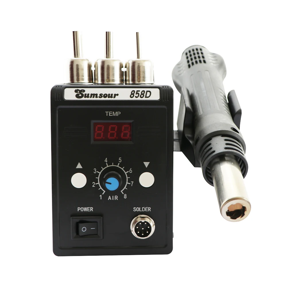 Sumsour 858D Soldering Station 700W 110V / 220V Digital BGA SMD Hot Air Heat Gun Solder Rework Welding Desoldering Repair Tools