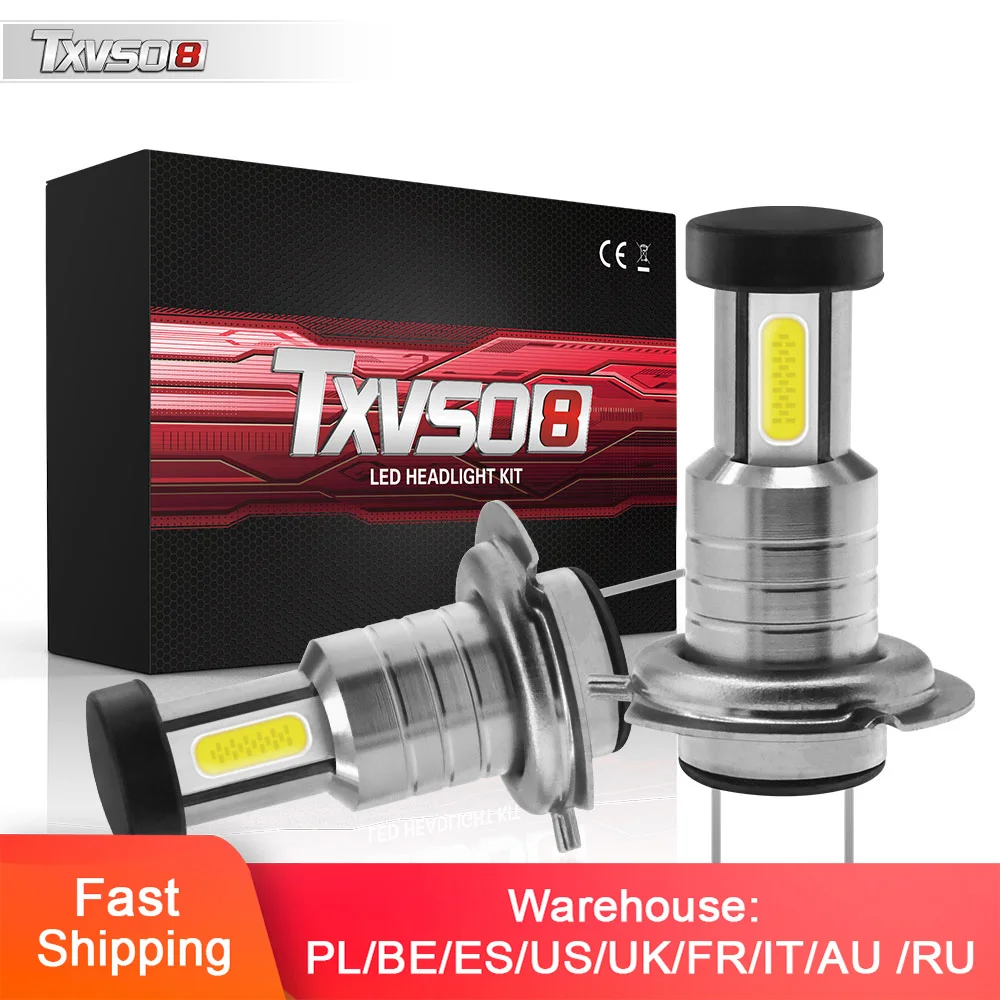 Baratos 2 uds faro LED H7 Super brillante faros antiniebla para coche 12V 24V 6000K blanco conducción corriendo bombillas Led H7 para automoción