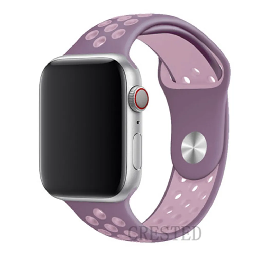 violet fog 18 Спортивный ремешок для apple watch band 44 мм/40 мм apple watch 5 4 3 band iwatch band 5 42 мм/38 мм correa браслет ремень аксессуары для часов - Цвет ремешка: violet fog 18