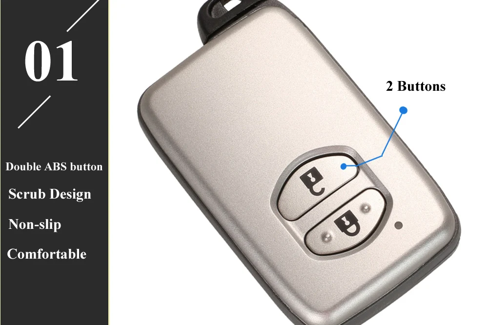 Keyforkess 10 pezzi di ricambio 2/3/4 pulsanti chiave Shell per Toyota Toyota Prius Land Cruiser Avalon Prado custodia per chiave a distanza per auto -