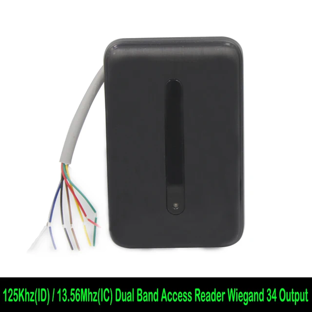 Access Control Card Reader IP68 Waterproof 125KHz+13.56MHz  RFID Card Reader For The access control WG26/34 output 2