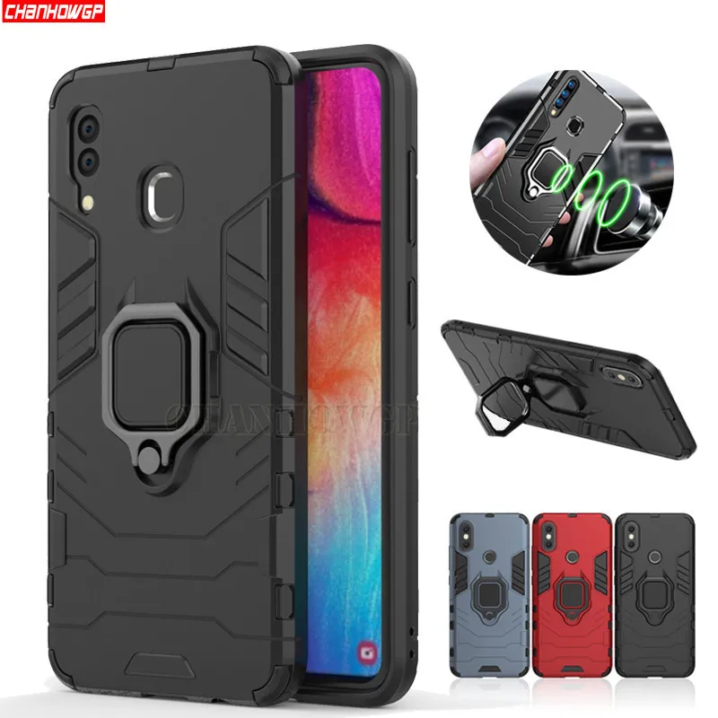 

Armor Case For Samsung Galaxy A50 S10 S9 S8 Note 9 10 Pro A30 A70 A20 A10 A40 A60 A80 J4 J6 A6 A8 Plus A7 A9 2018 Car Ring Cover