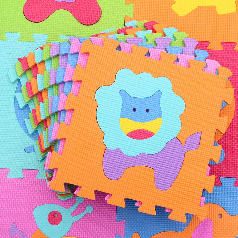 Красочный дизайн 9 шт./компл. EVA пена детский игровой коврик шить коврик для детей в собранном виде животных ковер-головоломка коврик для детей игра
