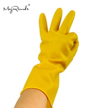 Бытовые натуральные латексные утолщенные кислотные Щелочи Устойчивые защитные перчатки Водонепроницаемость