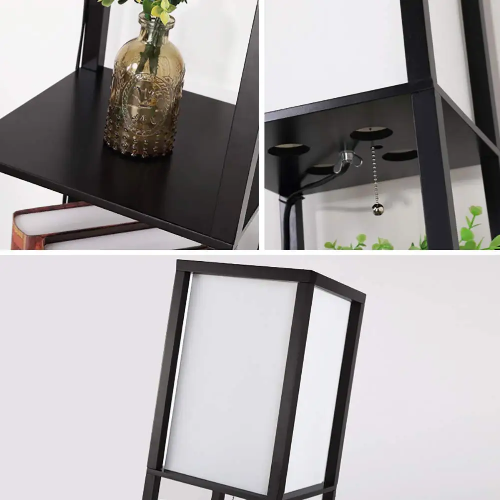 Quadro de Plástico de Altura Prateleiras de Exibição de Armazenamento-moderna Lâmpada de pé para Sala de Estar Lâmpada de Assoalho Organizador Quarto Prateleira Luz Led 12 Luminárias de pé