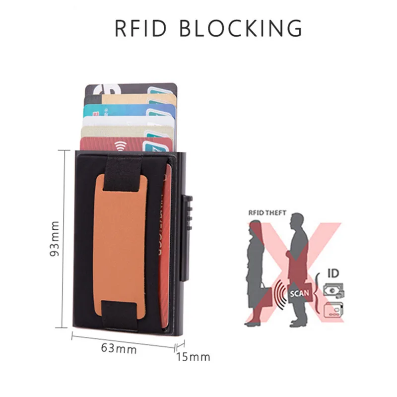 BYCOBECY металлический корпус для карт модный RFID блокирующий держатель для карт Простой Высококачественный кошелек Повседневный многофункциональный кошелек для монет