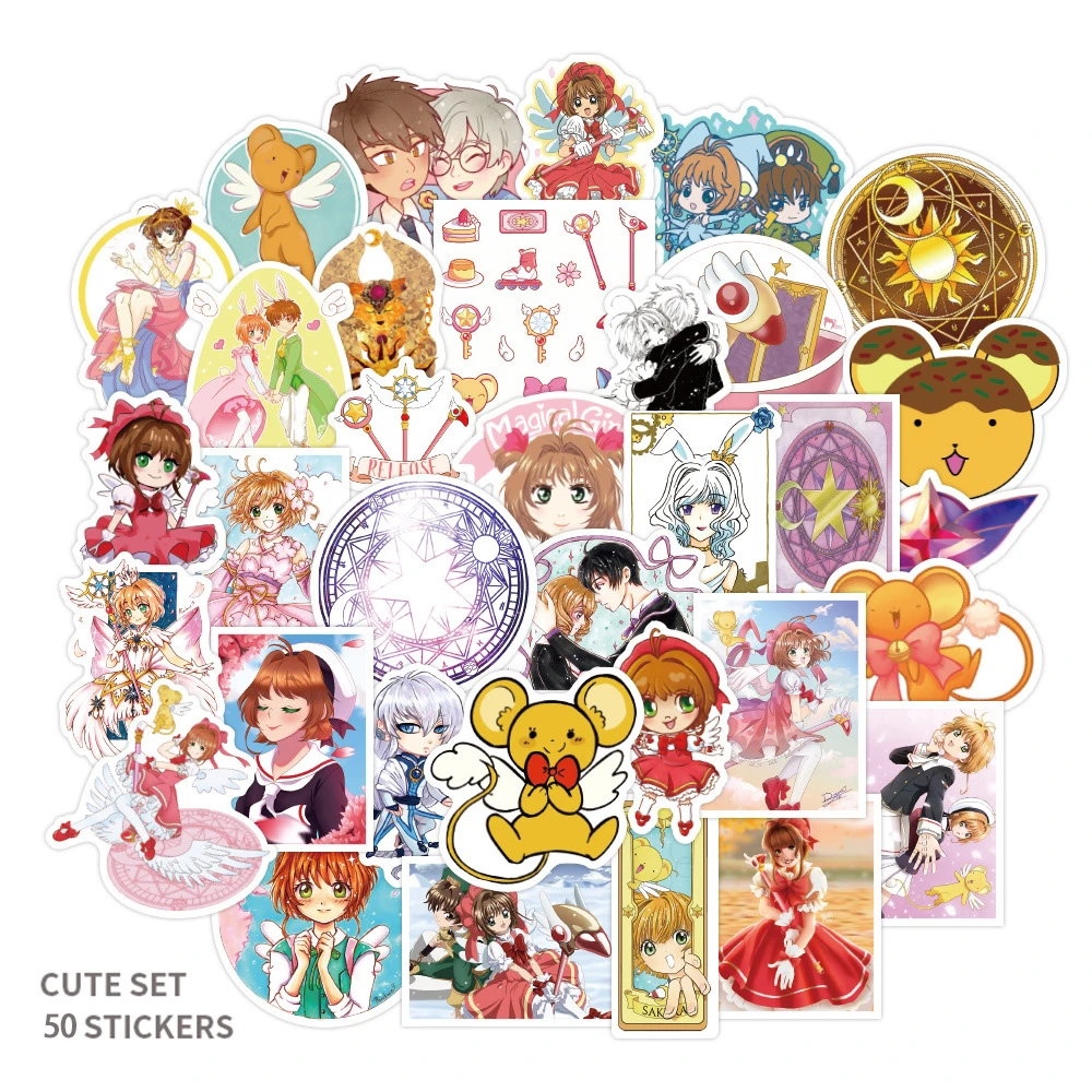 50pcs/set Anime Cardcaptor Sakura Stickers Graffiti Card Captor Sakura  Stickers Diy Travel Luggage Guitar Laptop Decal - Sticker - AliExpress