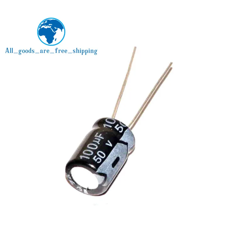 

50PCS Higt quality 50V100UF 8*12mm 100UF 50V 8*12 Electrolytic capacitor