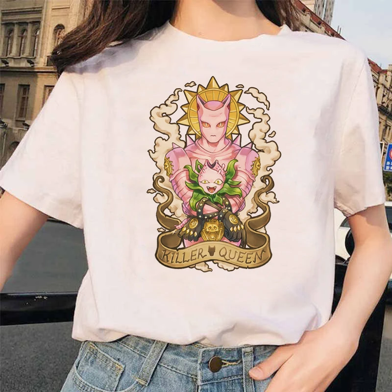 Японские Аниме JoJo странные приключения смешные футболки для мужчин и женщин