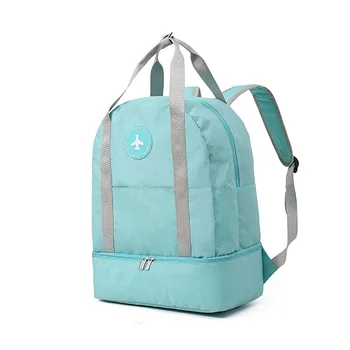 

Outdoor Sport Dry Wet Separation Hiking Foldable Shoes Compartment Fitness Waterproof Oxford Zipper Closure Travel Backpack