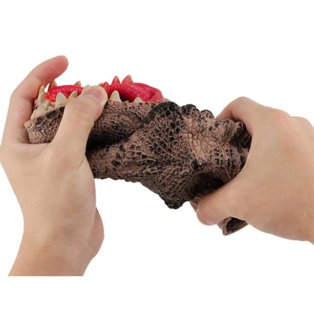 Animal Finger Puppet New Dinosaur Hand Puppets Soft Rubber Dinosaur Toys Jurassic Raptor Realistic Puppet Head Hand Puppet Figure Toys