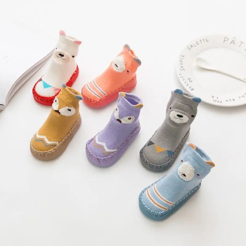 Infant baby foot Socks With Rubber Soles Winter First Walkers Baby Girls boys Floor Shoes Anti Slip Soft Sole |