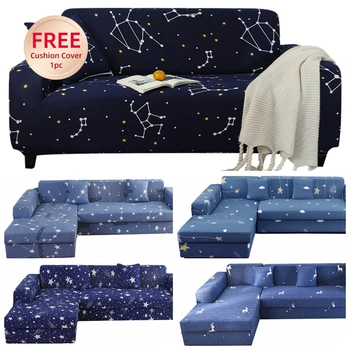 

Galaxy/Space Pattern Single/1/2/3/4 seat Sofa Cover Cotton Stretch Elastic Slipcover covers for living Room/Armchairs/couch