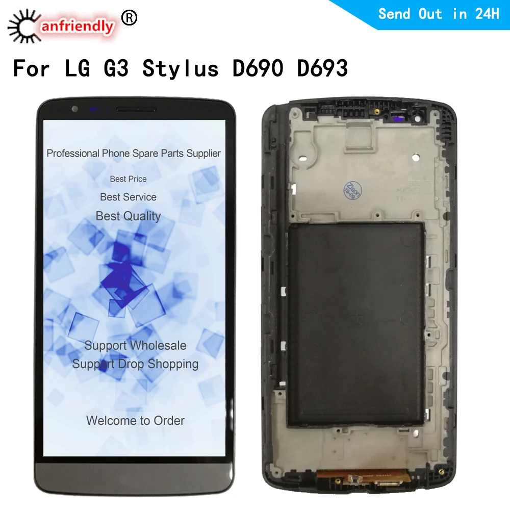 For Lg G3 Stylus D690 D693 D693n Lcd Display Touch Screen Replacement Digitizer With Frame Assembly For Lg Optiums G3 Stylus Display Lcd Touch Screen Display For Lg G3lcd Display Touch Screen