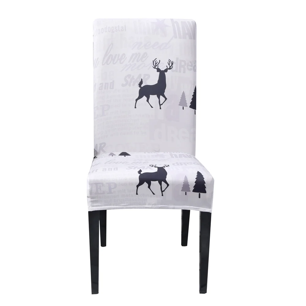 alphabetic deer Для ресторана, чехол на стул Рождественский Чехол для стула стульные Чехлы для обеденного стула мягкий материал привлекательный дизайн красивый - Цвет: alphabetic deer