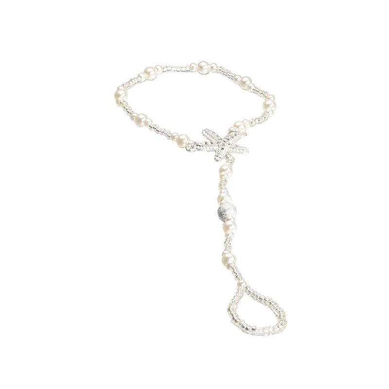 Vintage Imitation Pearls Anklet Women Bohemia Foot Beads Boho Ankle Bracelet Toe Beach Jewelry Accessories Gift Fashion