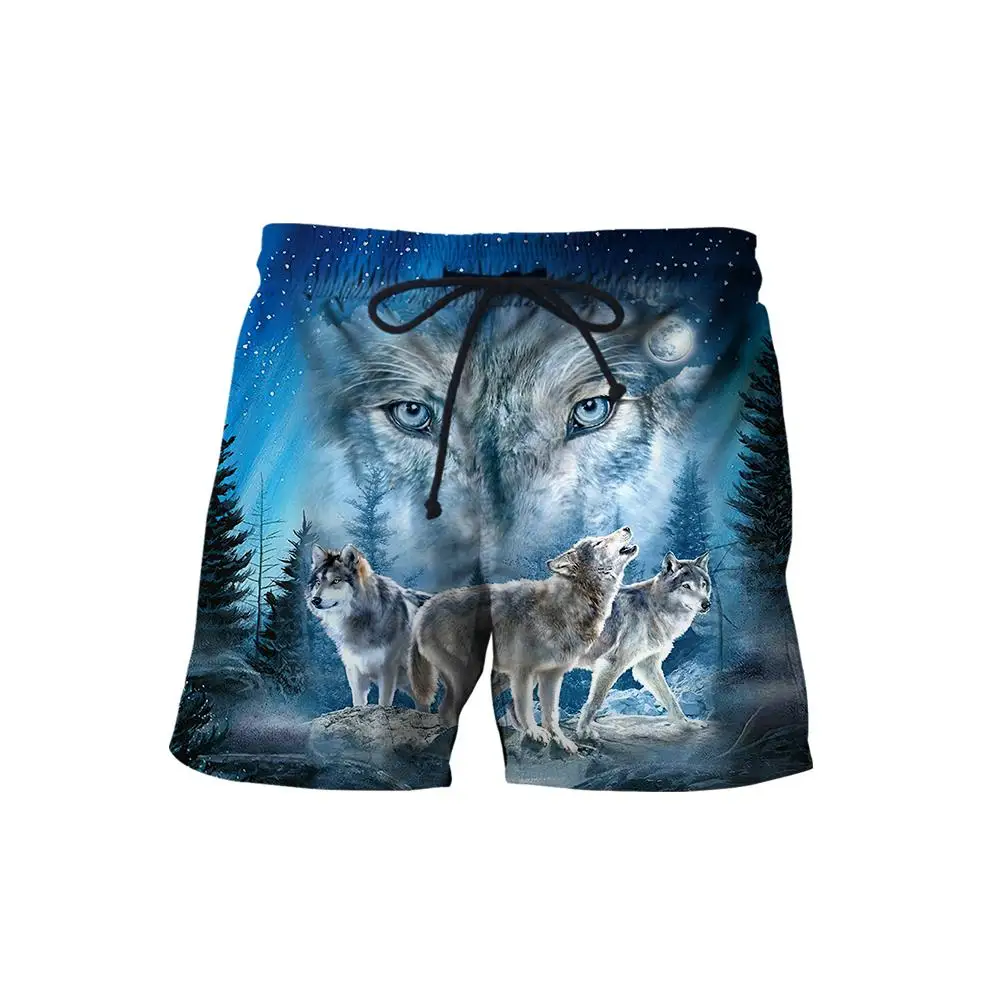 Wolf Native Indian 3D Printed Mens Shorts Unisex Streetwear Shorts Summer Beach Harajuku Casual Shorts DKD-05 Drop shipping
