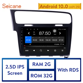 

Seicane 10.1" Android 10.0 Touchscreen Bluetooth 2 DIN Car Radio GPS Navigation for 2013-2015 VW Volkswagen Golf 7 with WIFI FM