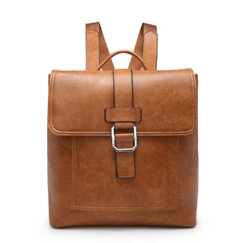 

New Design Oil Wax Leather Women Backpack Fashion Brand Leather Backpacks for Casual Women Shoulder Bags
