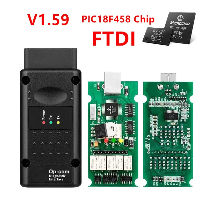 OPCOM для Opel V1.59/V1.7/V1.78/V1.99 с PIC18F458 FTDI op-com OBD2 автоматический диагностический инструмент OP COM CAN BUS интерфейс obd сканер - Цвет: opcom v1.59