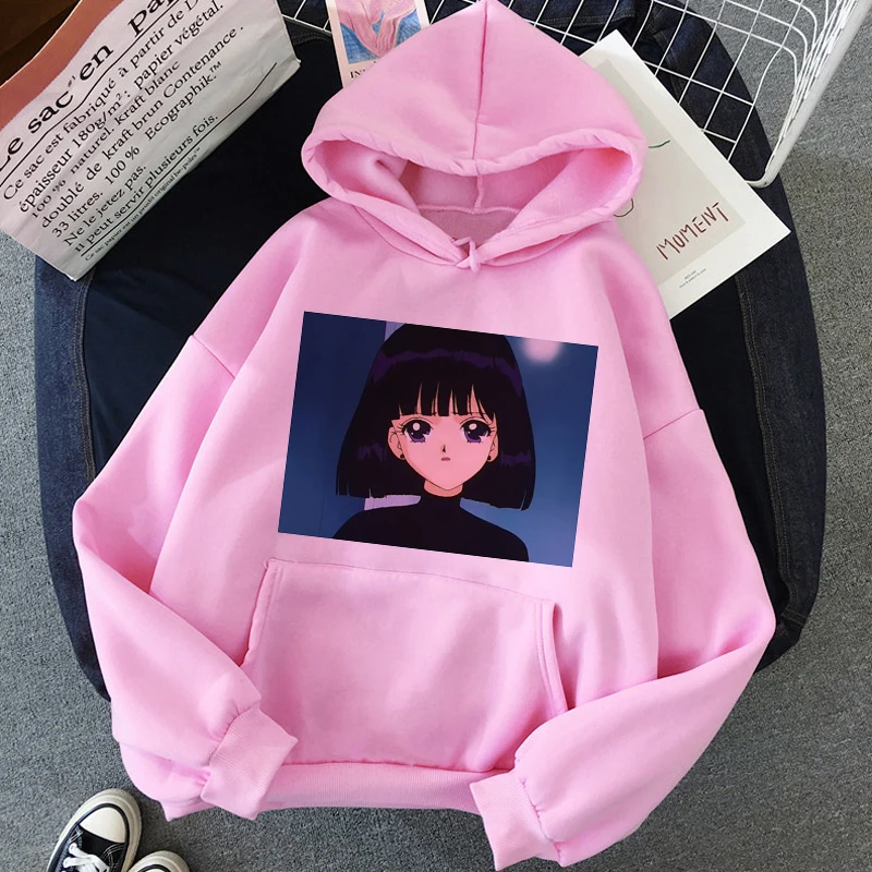Сейлор Мун каваи аниме Harajuku Толстовка для женщин Ullzang милый кот мультфильм корейский стиль толстовка 90s Модный Графический Hoody женский - Цвет: H2291