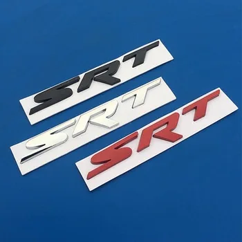 

5X New Black Red Chrome SRT 3D metal car logo side emblem sticker rear Trunk badge Decals styling