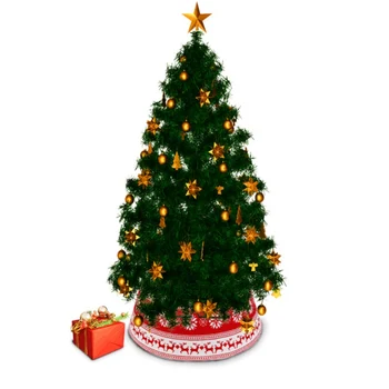 

Christmas Knitted Tree Skirt And PVC Base, 30 Inches In Diameter, Snowflake Elk Tree Collar Christmas Party Decorations