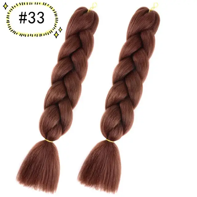 Jumbo Braiding Hair Extensions Kanekalon Braiding Hair 24 Inch Ombre Multiple Tone Colored Synthetic Hair for Women 33