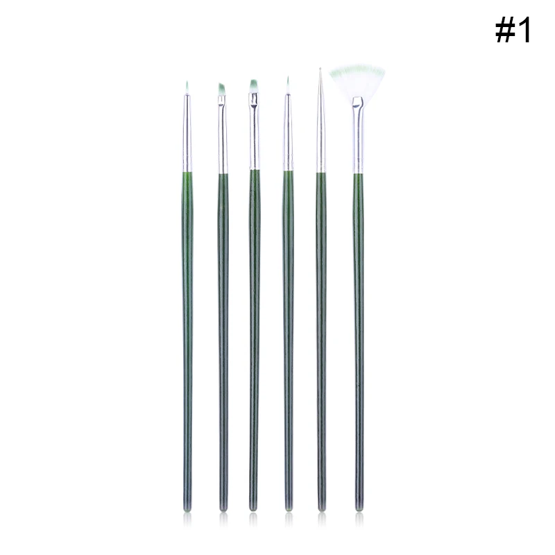 8Pcs/Set UV Gel Liner Nail Brush Painting Drawing Liner Acrylic Pens Marble Handle Nail Art Pens DIY Tool For Gel Lacquer