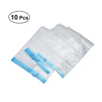 

10pcs Vacuum Bag Storage Bag Portable Hand Rolling Vacuum Compression Bag Foldable Clothes Organizer Travel Saving Bag Package