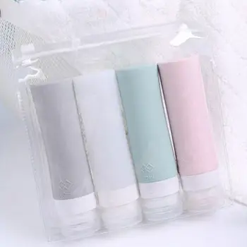 

4Pcs 60/80ml Travel Bottles Leak Proof Lotion Cream Storage Dispensers Container