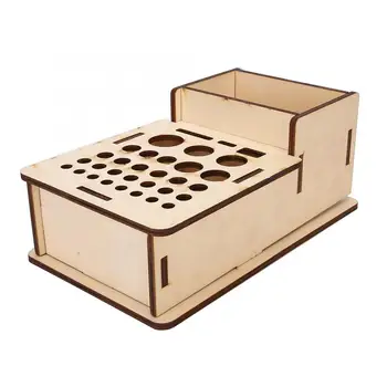 

Multi Hole DIY Craft Tool Stand Storage Case Basswood Leather Rack