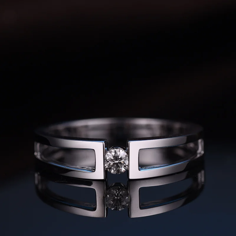 Любовь 0,30+ 0.10ct кольцо с бриллиантами 18K белое золото ручной работы обручальные кольца пара набор из настоящего золота обручальное кольцо