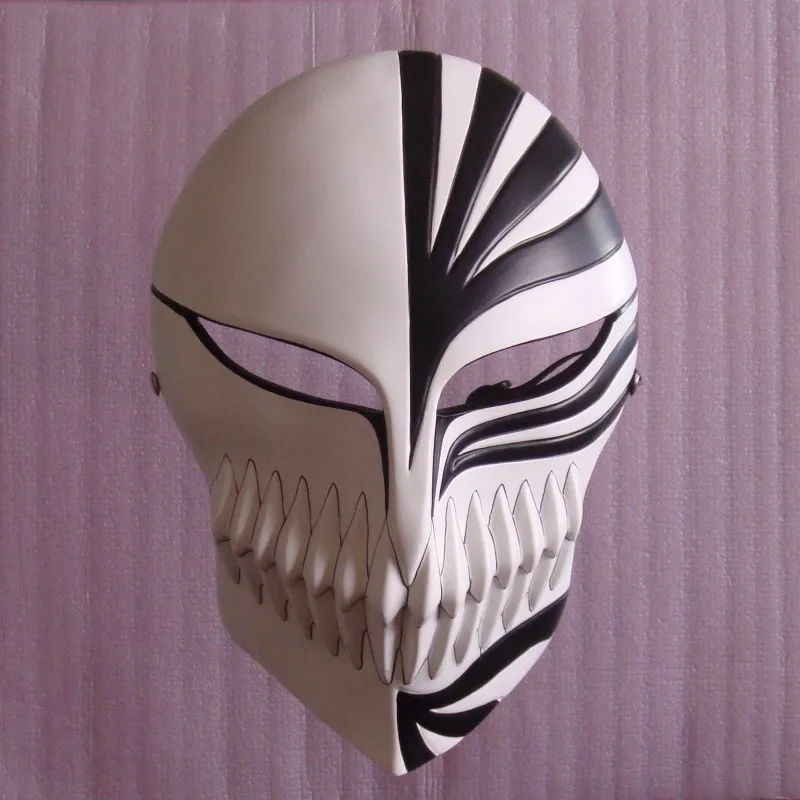 Блич Ичиго Куросаки Bankai полая маска Маскарадная маска на Хэллоуин реквизит костюм аксессуар Высокое качество Смола - Цвет: Black