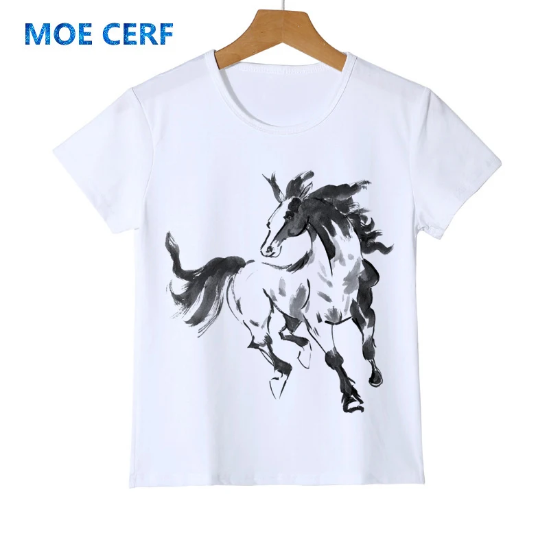 Коллекция года, крутые футболки для детей Новое поступление, Детская футболка с единорогом и лошадью брендовая одежда для мальчиков и девочек с летающей лошадкой футболка для малышей, Y14-18 - Цвет: 5