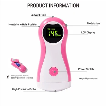 

Fetal Doppler Baby Monitor LCD Display Portable Baby Heart Rate Monitor With Earphone YK-90C For Pregnant Women