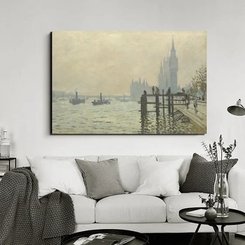 

Claude Monet The Thames Wall Art Canvas Posters And Prints Canvas Painting Decorative Pictures For Office Living Room Home Decor