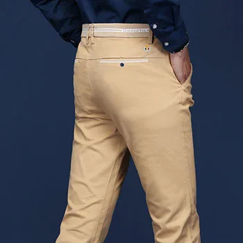 987 Khaki HCXY осенние и зимние новые модные плотные мужские повседневные брюки для мужчин, мужские брюки высокого качества плюс бархатные рабочие брюки для мужчин - Цвет: 987 Khaki