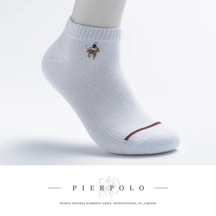 5 pairs Pier Polo stripes Men Socks Ankle Socks Cotton Brand Chaussettes Homme Summer Business Thin Breathable Skarpetki Meskie