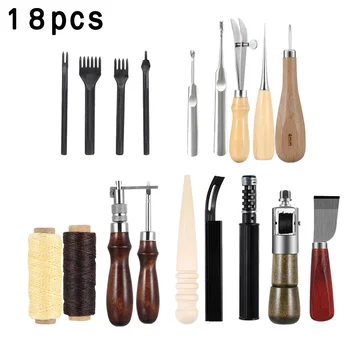 

18pcs Handmade Leather Crafts Sewing Stitching Chisel Beveler DIY Tool Supplies