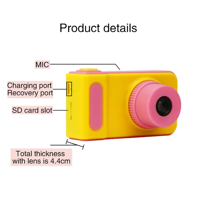 Mini Digital  Children's Camera 2 Inch Cartoon Cute Camera Toys Children Birthday Gift 1080P Video Kids Toys Camera 5