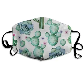 

Face Mask Tropical Cactus Watercolor Summer Cool Cycling Half Face Earloop Nose Mask for Women