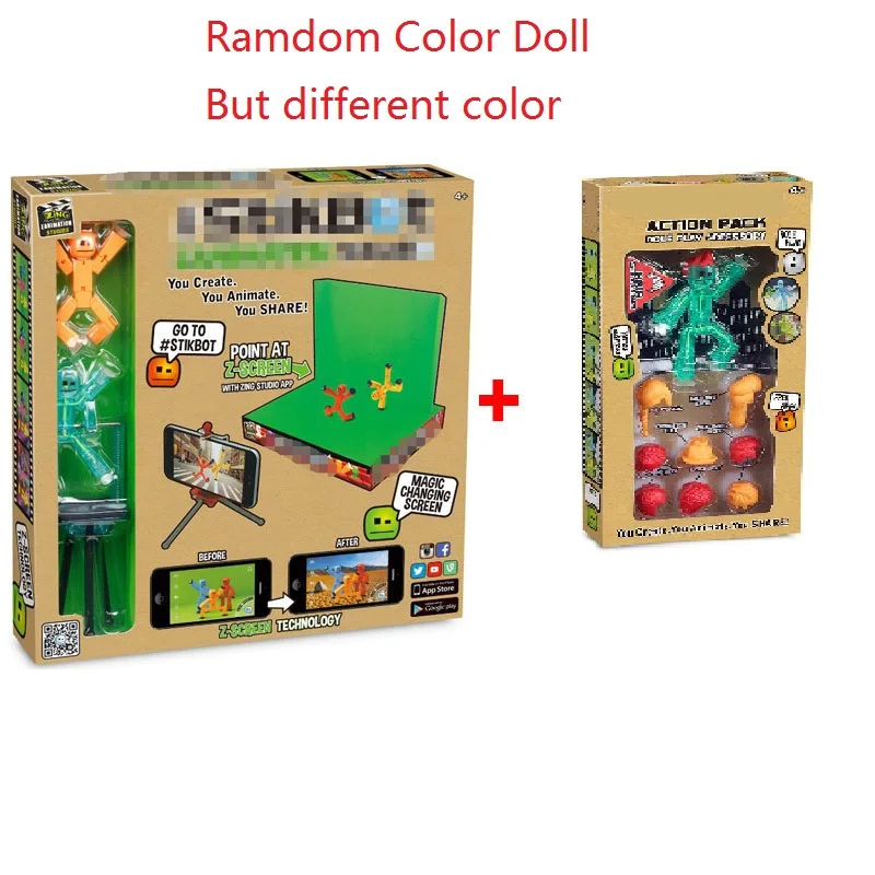 2102 2103 Stickbot игрушки на присоске DIY липкий робот собака Милая экшн фигурка детская игра Z анимация студия сарай сделать жизнь стиль движения фильм - Цвет: 2102 2103