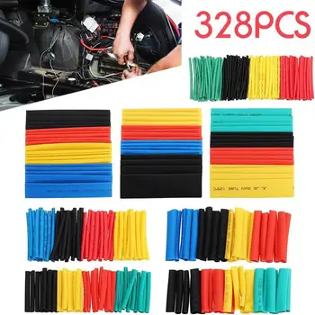 

Hot 328pcs Car Assorted Electrical Cable Heat Shrink Tube Automobile Cable Sleeve Thermal Shrinkage Sleeve Insulation Protection