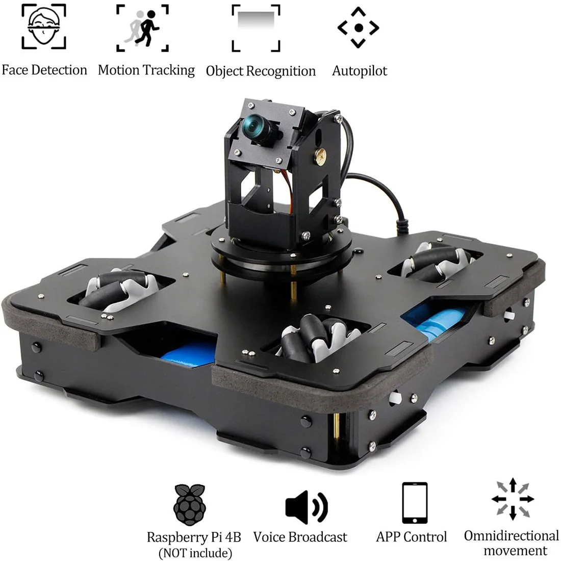 US $215.03 AI Smart Robot Car Kit Wifi Video For Raspberry Pi No Development Board Training Toy For Children Education Toys Birthday Gift