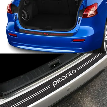 

1 piece Universal KIA Black Sticker Carbon Fiber Car Boot Protector Decoration Scuff Plate For KIA Picanto K9 Rio Sportage Ceed