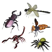 Puzzle 3D en métal coloré pour enfants, modèle d'insecte libellule, Mantis de prière, KITS à assembler, cadeau, jouets