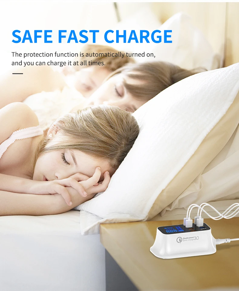 PD Quick Charge 3,0 USB зарядное устройство светодиодный дисплей Тип C портативное зарядное устройство для путешествий умная зарядная станция для iPhone samsung Xiaomi Mi 8