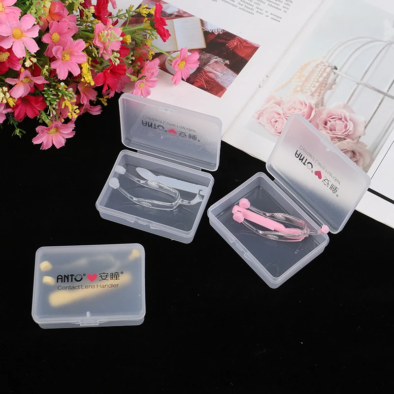 

Contact Lenses Kit Eye Care Contact Lenses Inserter Remover Silicone Soft Tip Tweezer Stick Case Set